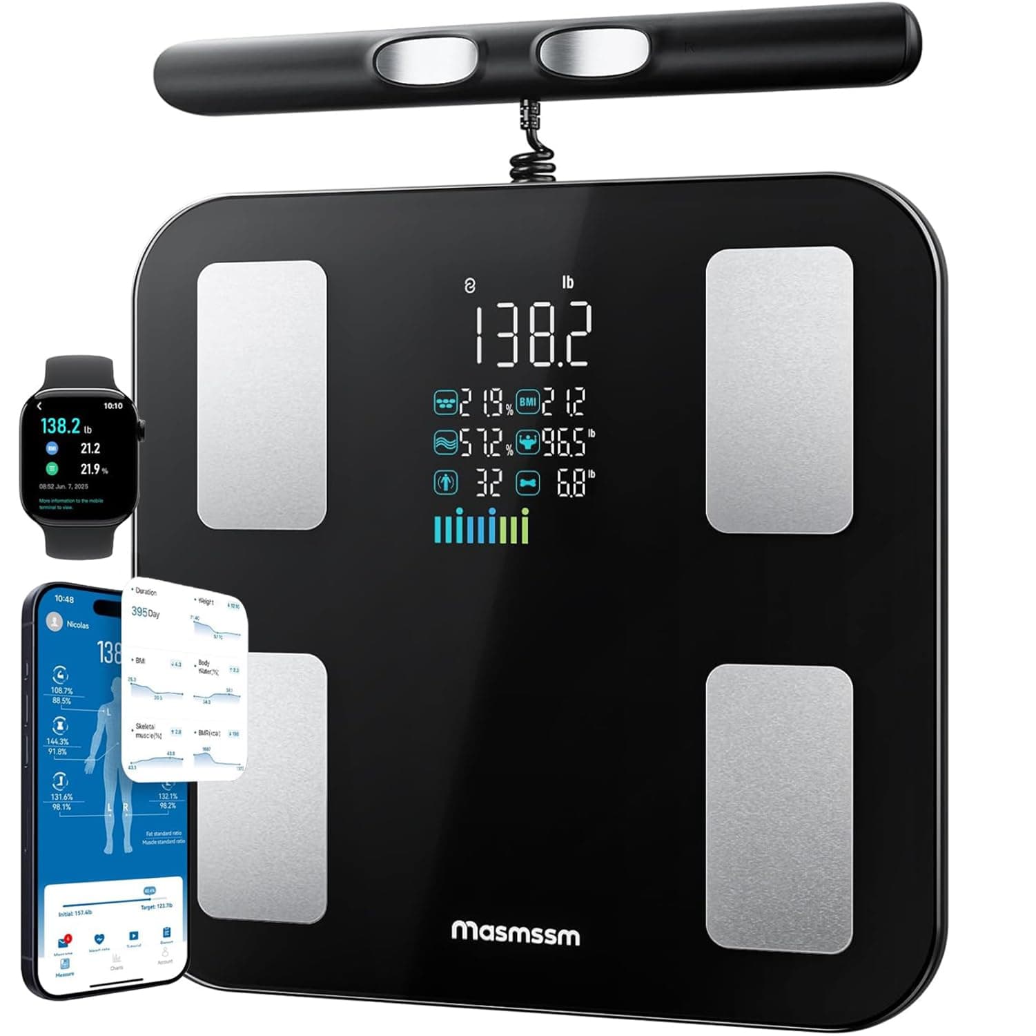 Scale for Body Weight 8 Electrodes, Digital Bathroom chez Amazon UK