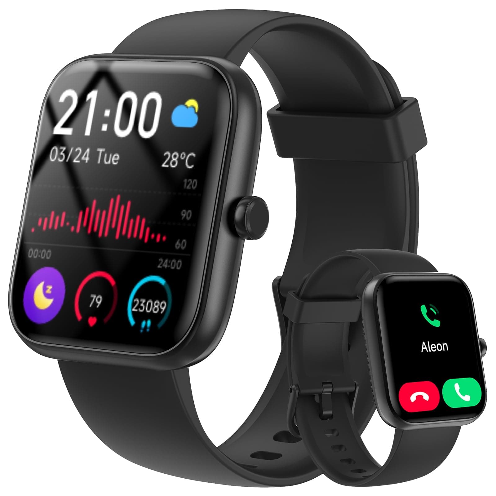 Smart Watch for Men Women with Bluetooth Call,Alexa Built-in Smartwatch,1.83"DIY Dial Fitness Watch with Sleep Heart Rate SpO2 Monitor,100+