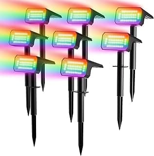 Fabrito Color Changing Solar Spot Lights Outdoor 8 Pack, [6+1 Lighting Modes] Auto On/Off RGB Spotlights, Waterproof... chez Amazon Canada