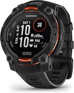 Garmin Instinct® 3 45mm, Solar Charged Display, Rugged Outdoor GPS Smartwatch, Metal-Reinforced Bezel, Built-in Flashlight, Black chez Amazon Canada