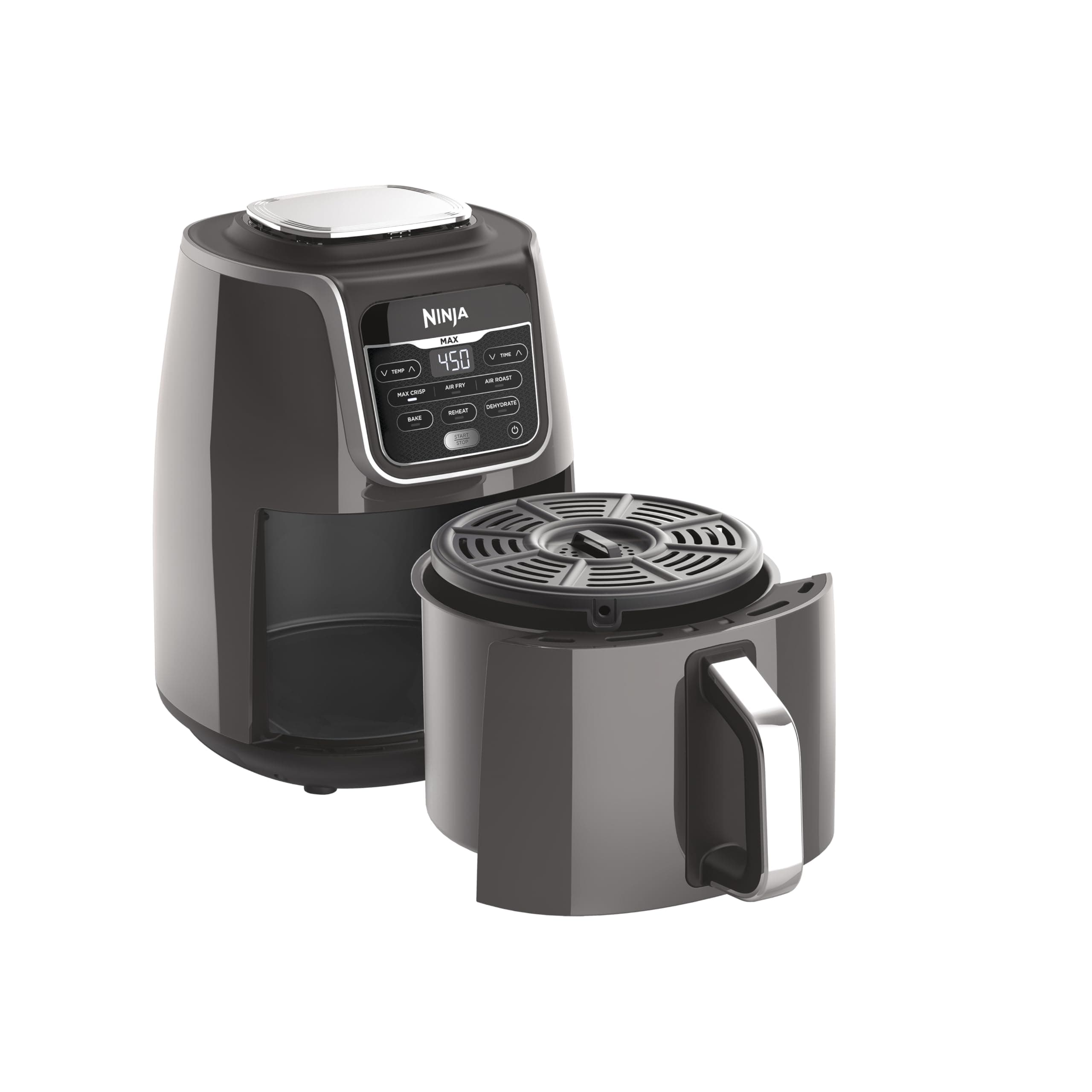 Ninja Air Fryer Max XL, 5.5 Qt, 7-in-1, Grey, AF161 | Max crisp, air fry, roast, broil, bake, reheat, dehydrate, 450F max, Fits 3 lbs fries chez Amazon US