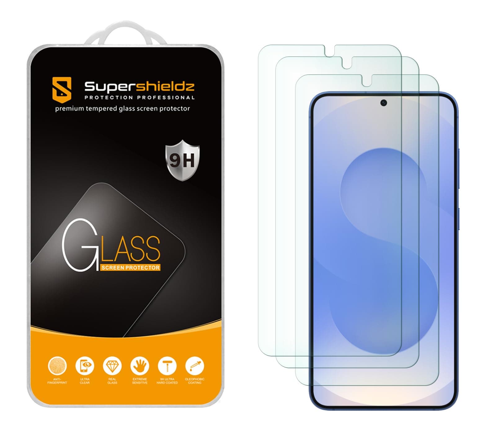 Supershieldz (3 Pack) Designed for Samsung Galaxy S25 Tempered Glass Screen Protector, Anti Scratch, Bubble Free chez Amazon US