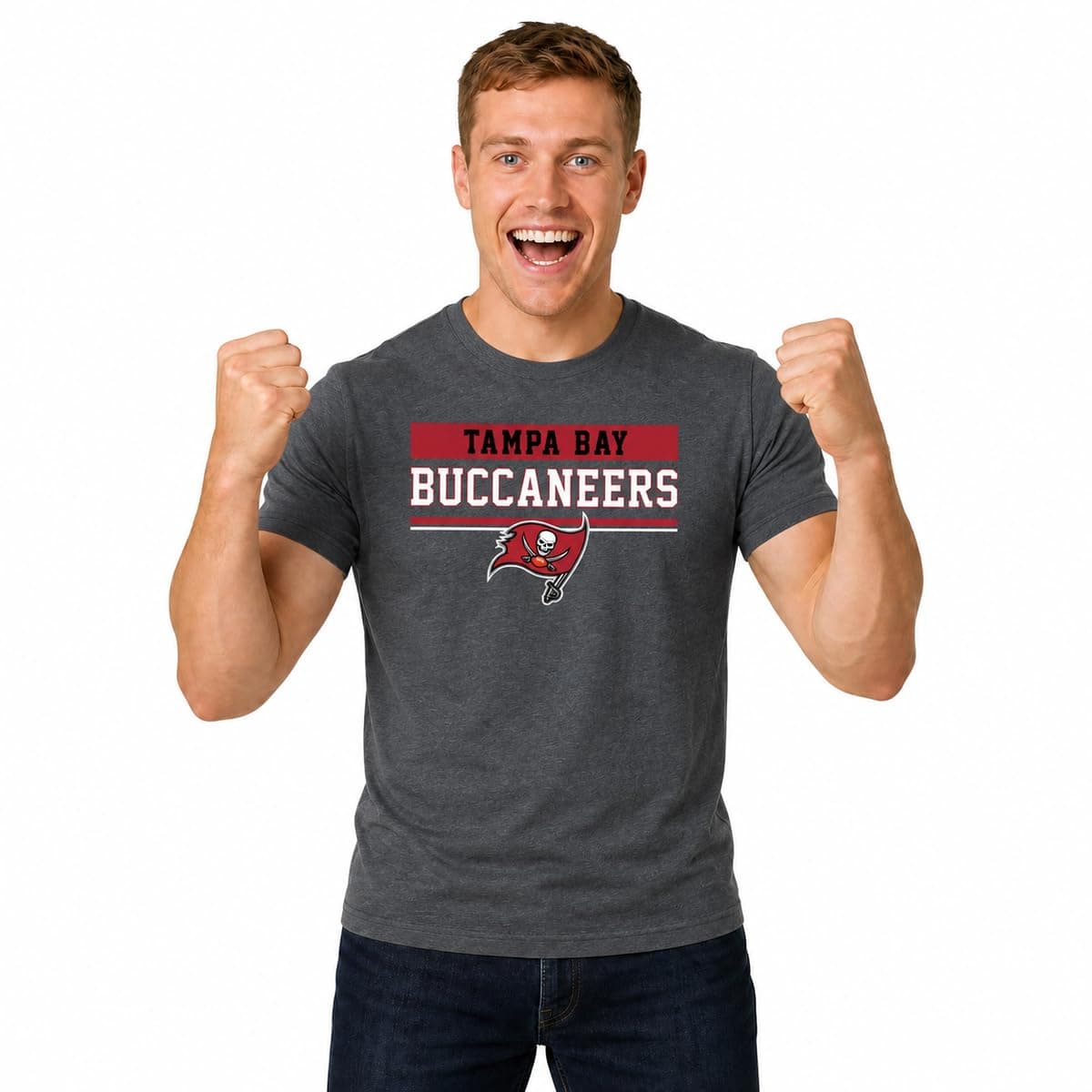 NFL Charcoal T-Shirt for Men and Women - Cotton Blend Tagless Tee | Officially licensed chez Amazon US