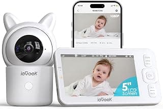 Babyphone ieGeek, caméra pour bébé avec écran 5" 720P, vision nocturne HD | Suivi automatique des mouvements... chez Amazon Canada