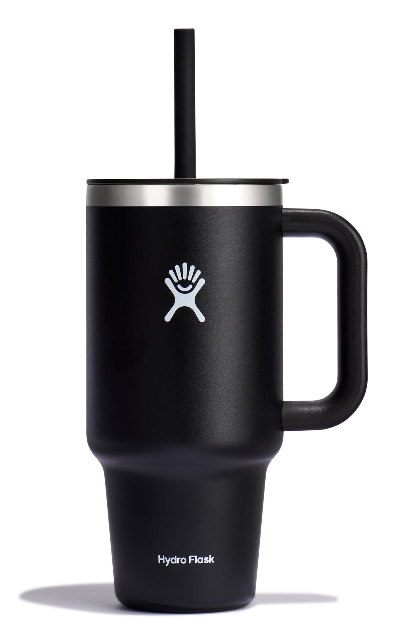 Hydro Flask Travel Tumbler with Handle, Lid and Straw - Insulated Stainless Steel in 32 Oz Black chez Amazon US