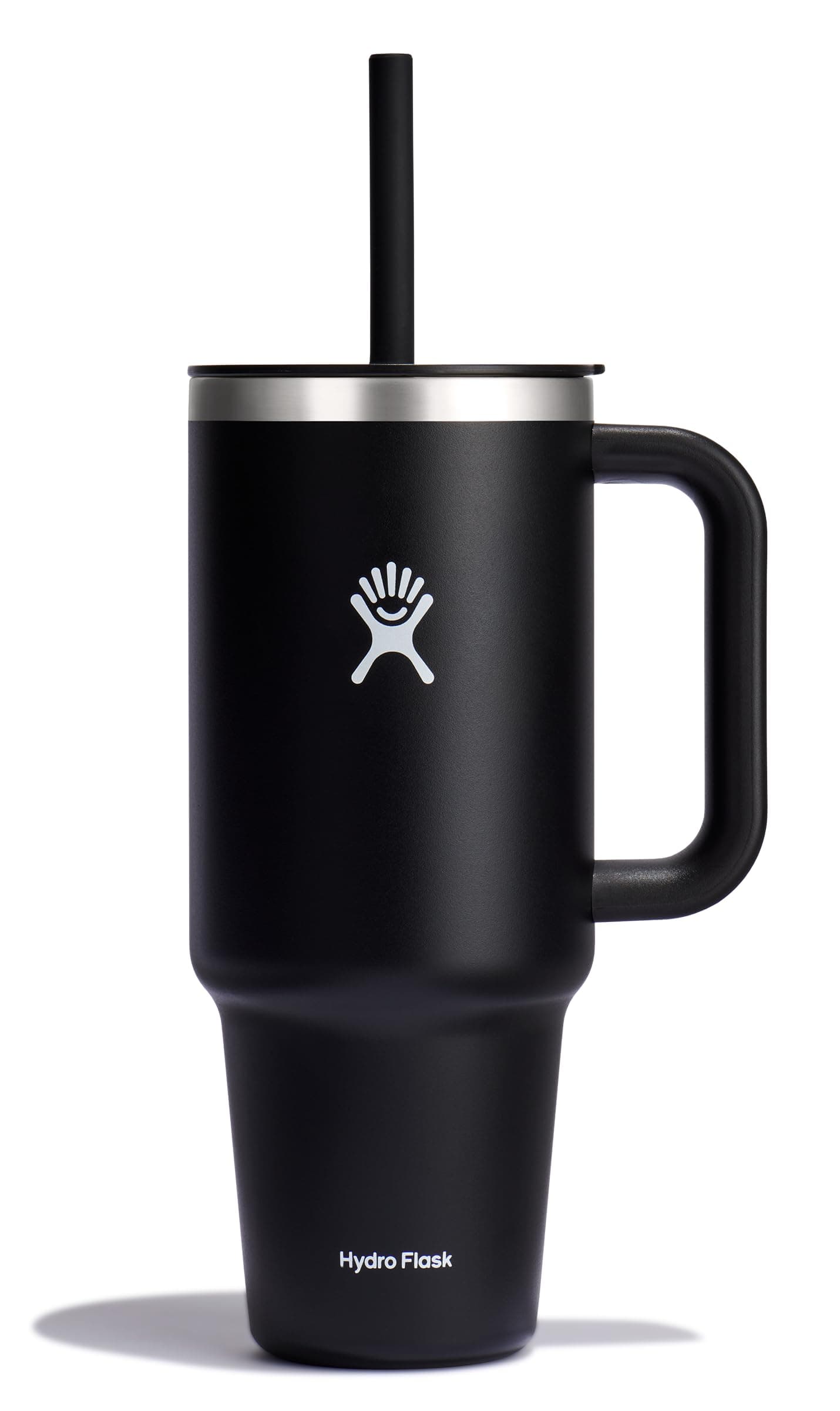 Hydro Flask Travel Tumbler with Handle, Lid and Straw - Insulated Stainless Steel in 40 Oz Black chez Amazon US