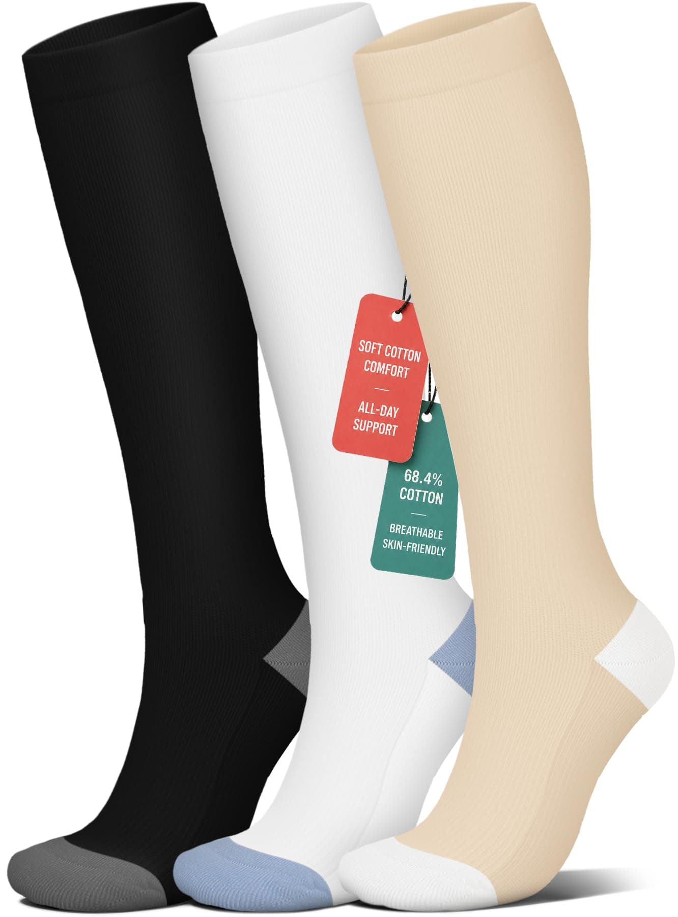 4 Pairs Compression Socks for Women Circulation-Best Support for Nurses,Running,Athletic,Travel chez Amazon US