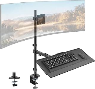PUTORSEN 49''Monitor Arm with Keyboard Tray, Keyboard Desk Mount chez Amazon US