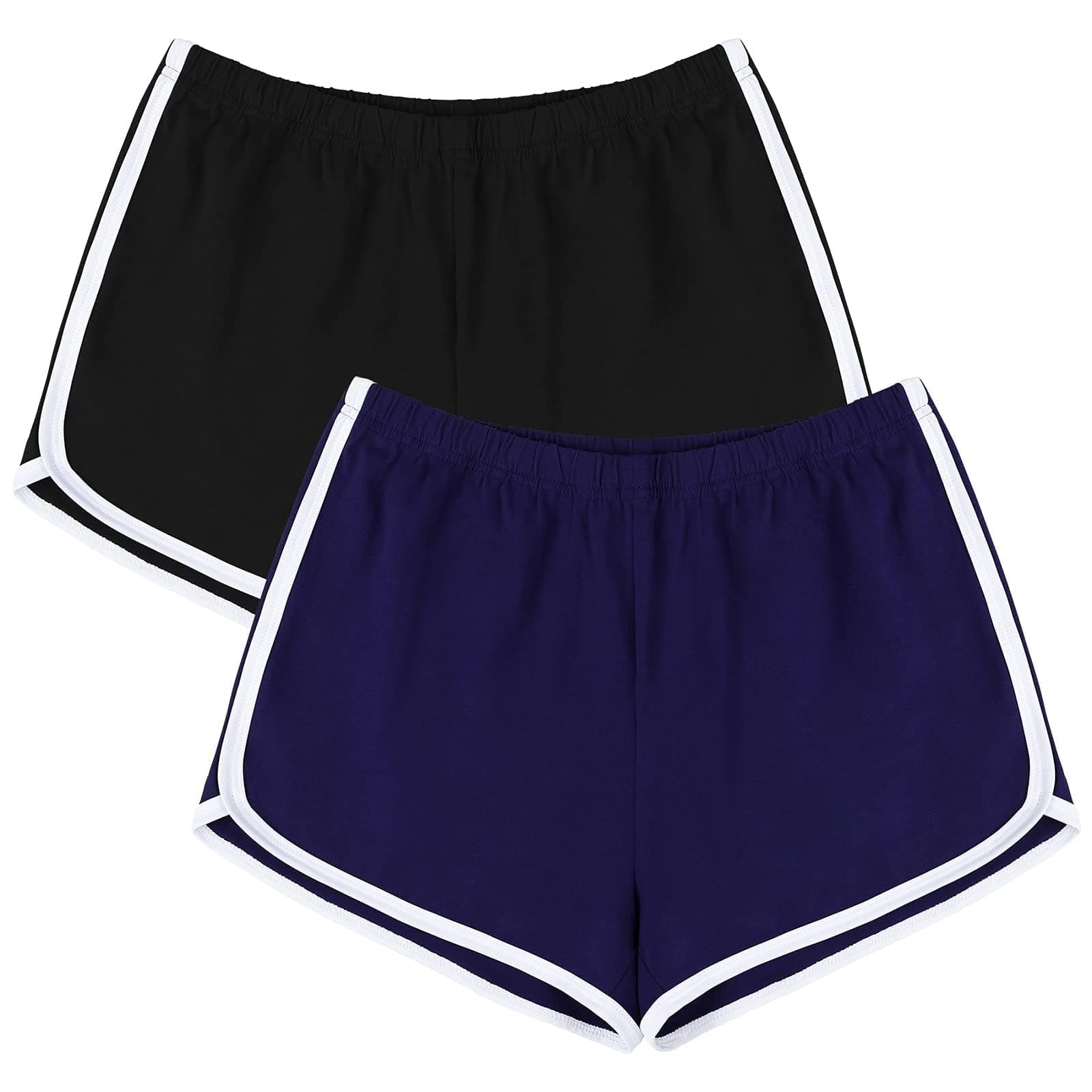 URATOT Women's Cotton Gym Yoga Summer Running Active Dance Elastic Shorts, Pack of 2 chez Amazon US