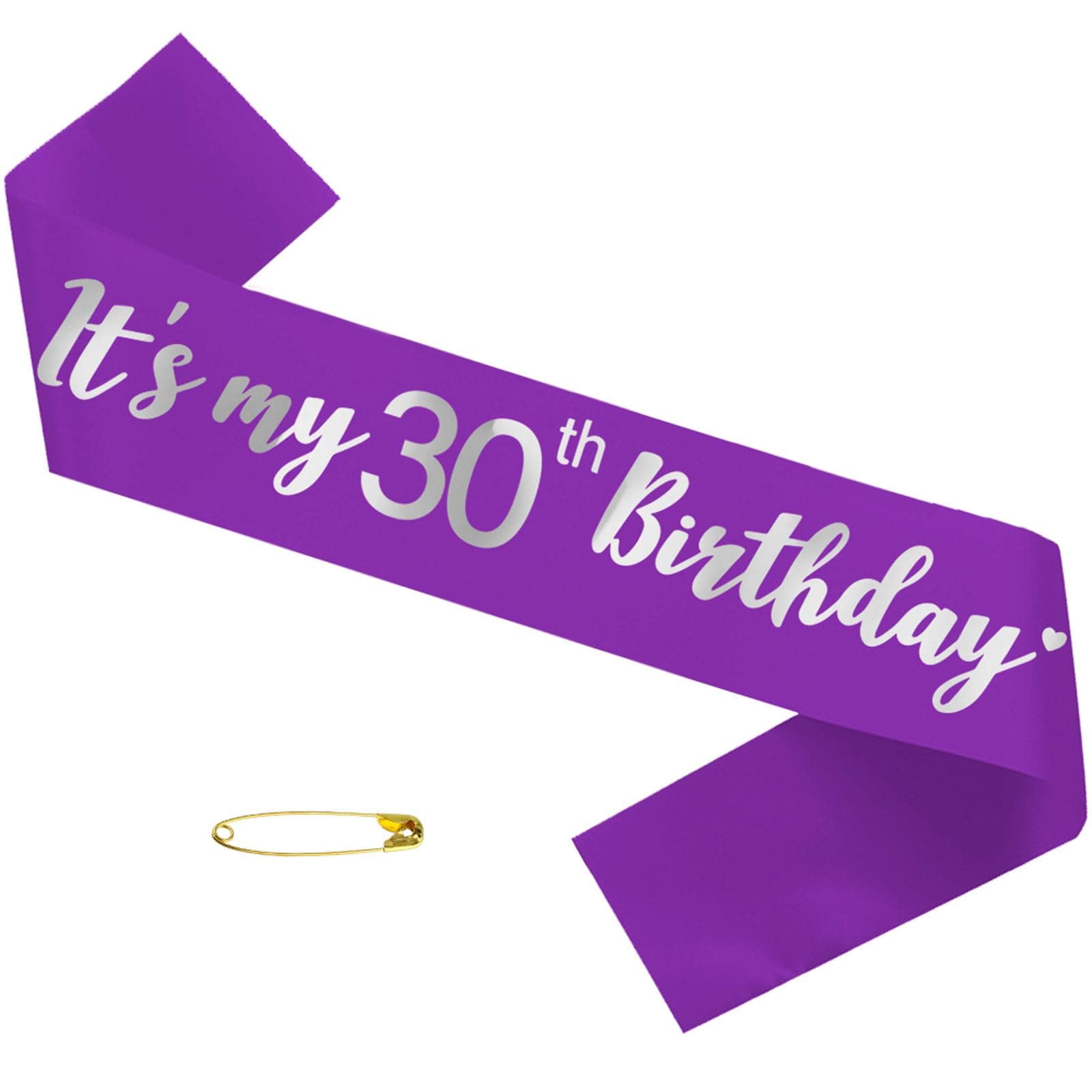 Its My 30th Birthday Sash Foil Birthday Sash for Women 30 Fabulous Funny Party Decorations Supplies Purple Silver chez Amazon US