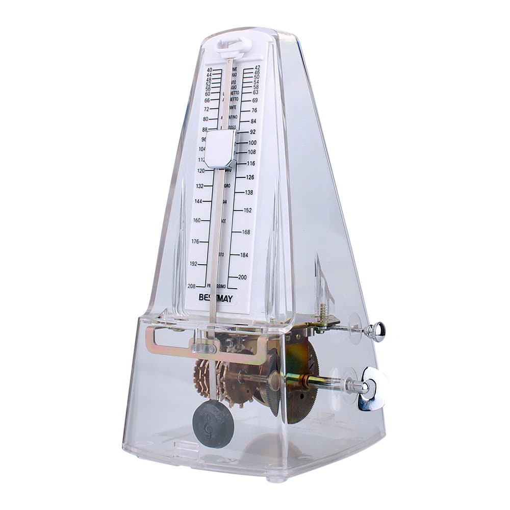 ENO MUSIC Loud Pure Sound Mechanical Metronome for Piano Violin Guitar Ukulelel Musicians, Transparent White chez Amazon US