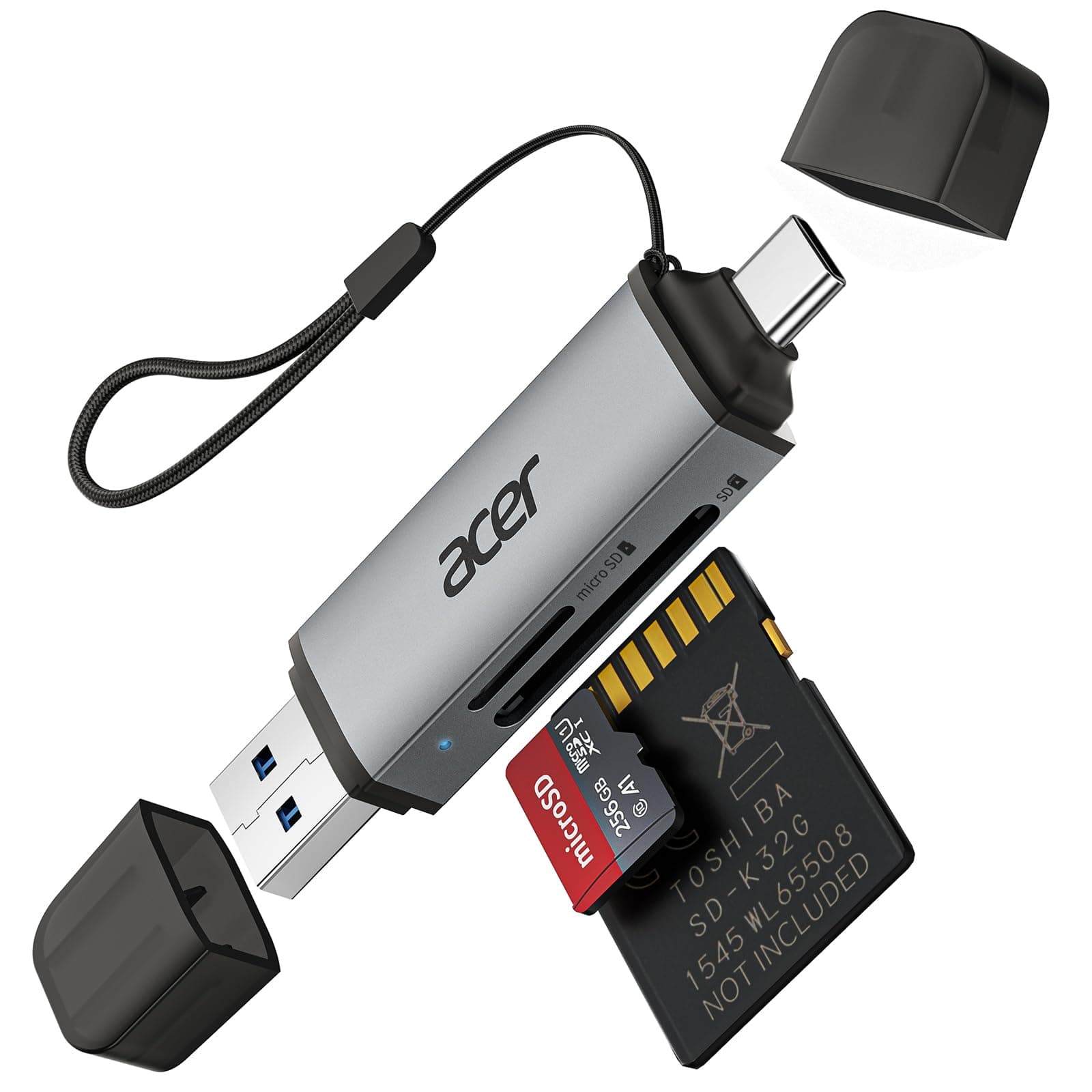 Acer SD Card Reader, USB C & USB 3.0 Memory Card Adapter 170MB/s, Aluminum | Supports SD/Micro SD/SDHC/SDXC/MMC, Compatible with... chez Amazon UK