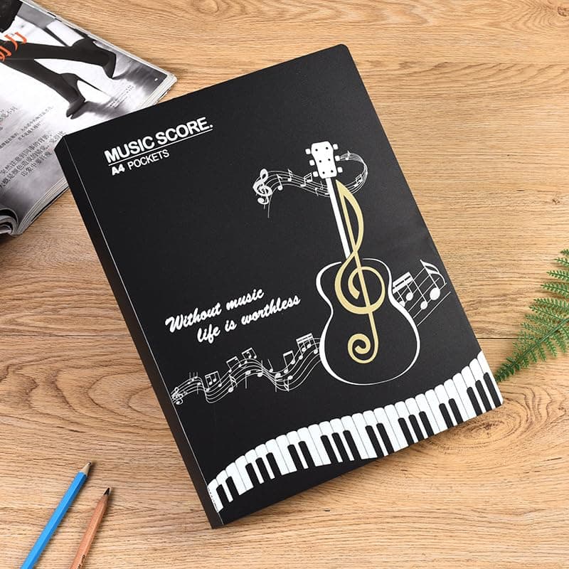 Sheet Music Folder (1 Pack), 40 Sleeves Display 80 Pages Spiral Binder Organizer for Music Stand, chez Amazon US