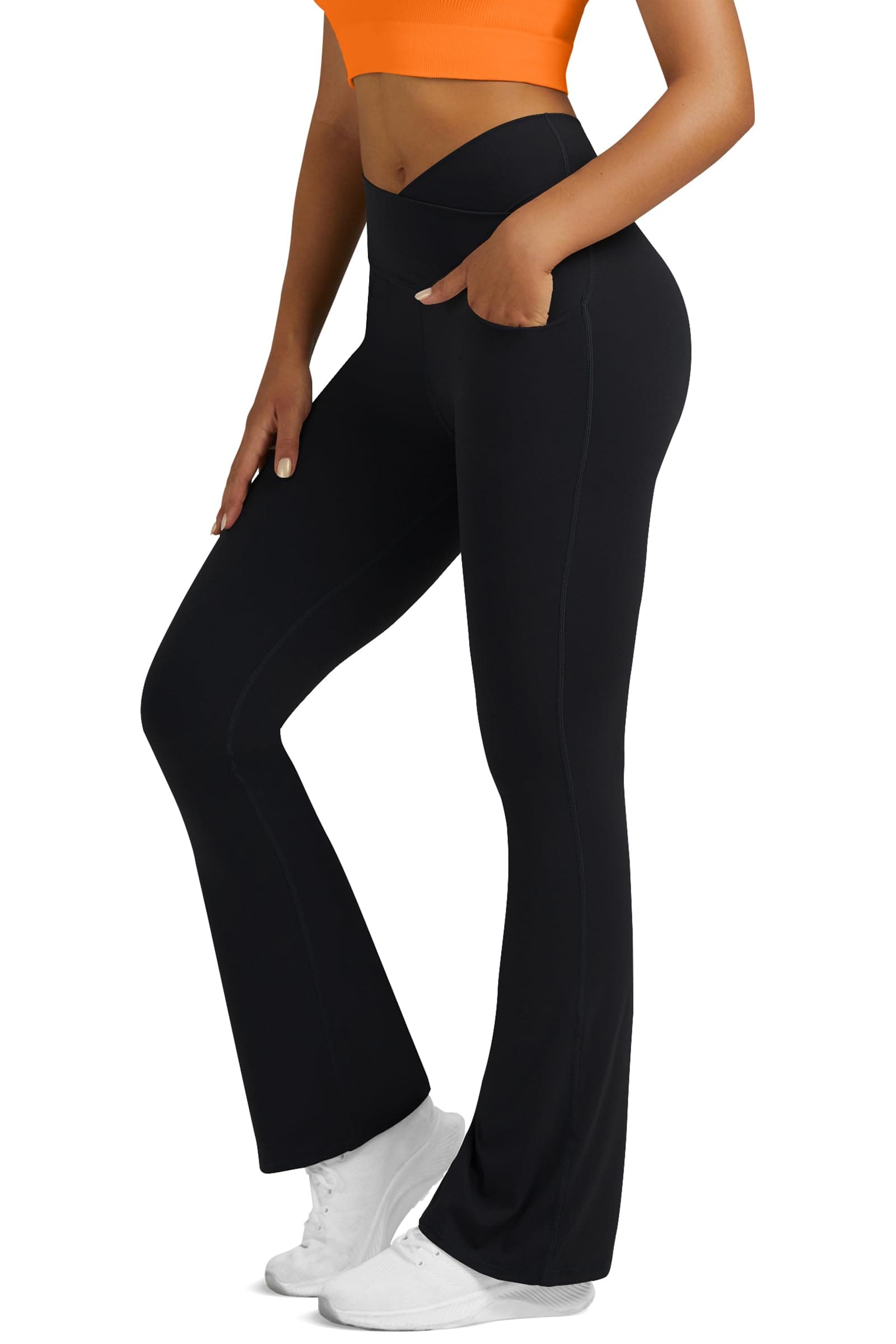 Yoga Pants for Women Flare Leggings with Pockets Crossover chez Amazon US