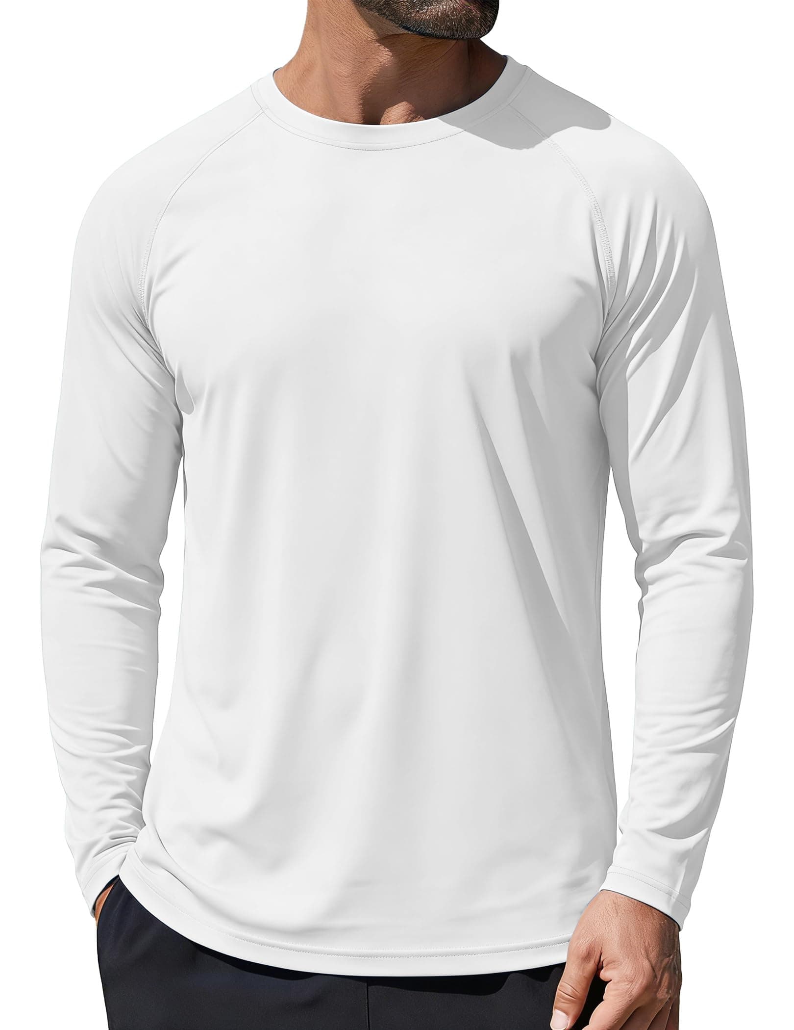 GOLDPKF Men's Sun UV Protection Shirts UPF 50+ Long Sleeve Quick Dry Outdoor Hiking Walking Fishing Lightweight T-Shirt chez Amazon UK
