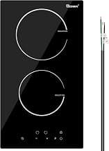 Induction Cooktop 12 Inch, 220V~240V, 2 Burners Electric Cooktop,3500W, 12'' Built-in Double Electric Stove Top Countertop Cooker with... chez Amazon Canada