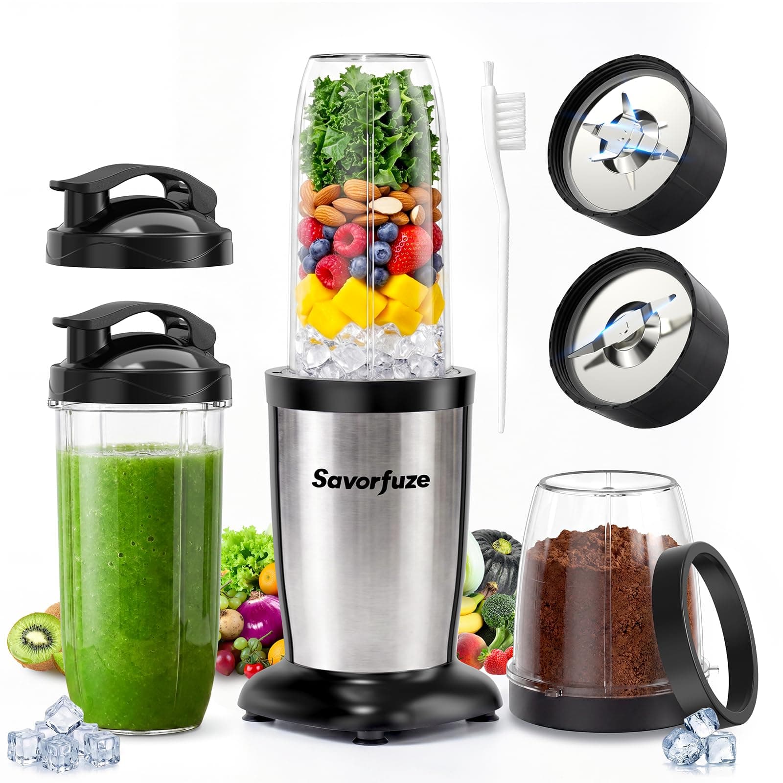 Smoothie Blender Grinder Combo, Countertop Blender Smoothies and Shakes | 16-in-1 Single Serve chez Amazon US