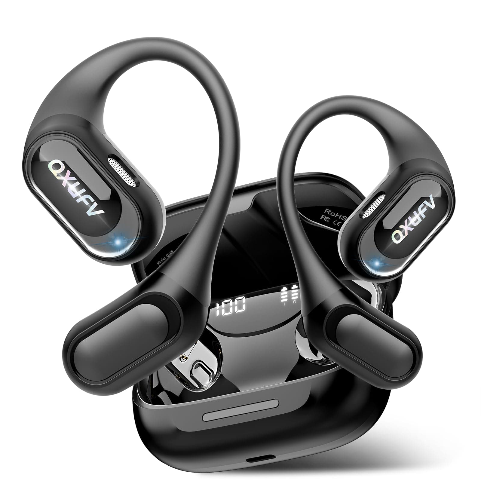 Open Ear Headphones, Bluetooth 5.4 Headphones, Translation Earbuds, Black | HiFi Stereo chez Amazon US