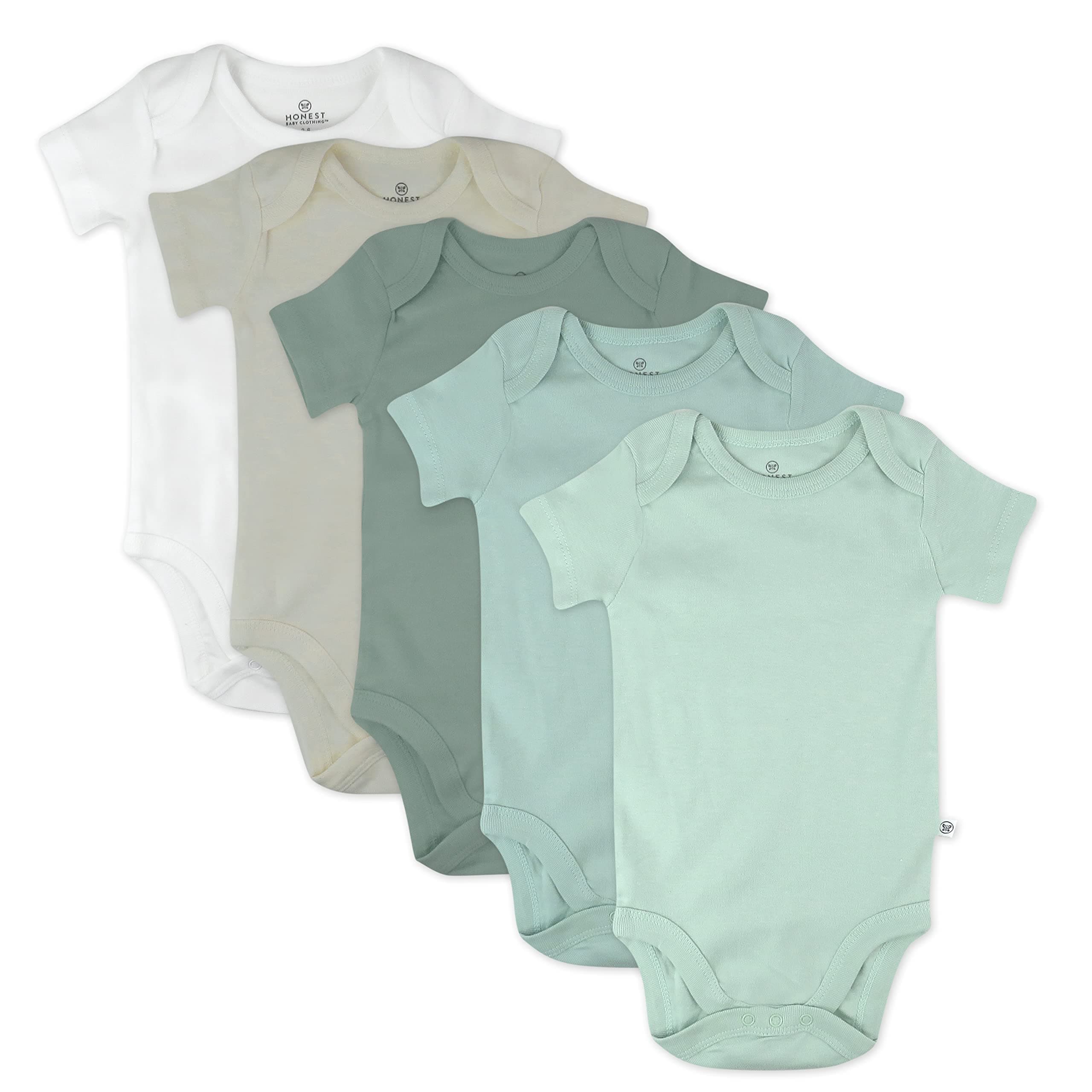 HonestBaby 5-pack Short Sleeve Bodysuits One-piece 100% Organic Cotton for Infant Baby Boys chez Amazon US