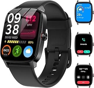 Montre intelligente pour homme et femme, montre connectée Bluetooth avec appel vocal et intelligence artificielle, cadran HD... chez Amazon Canada