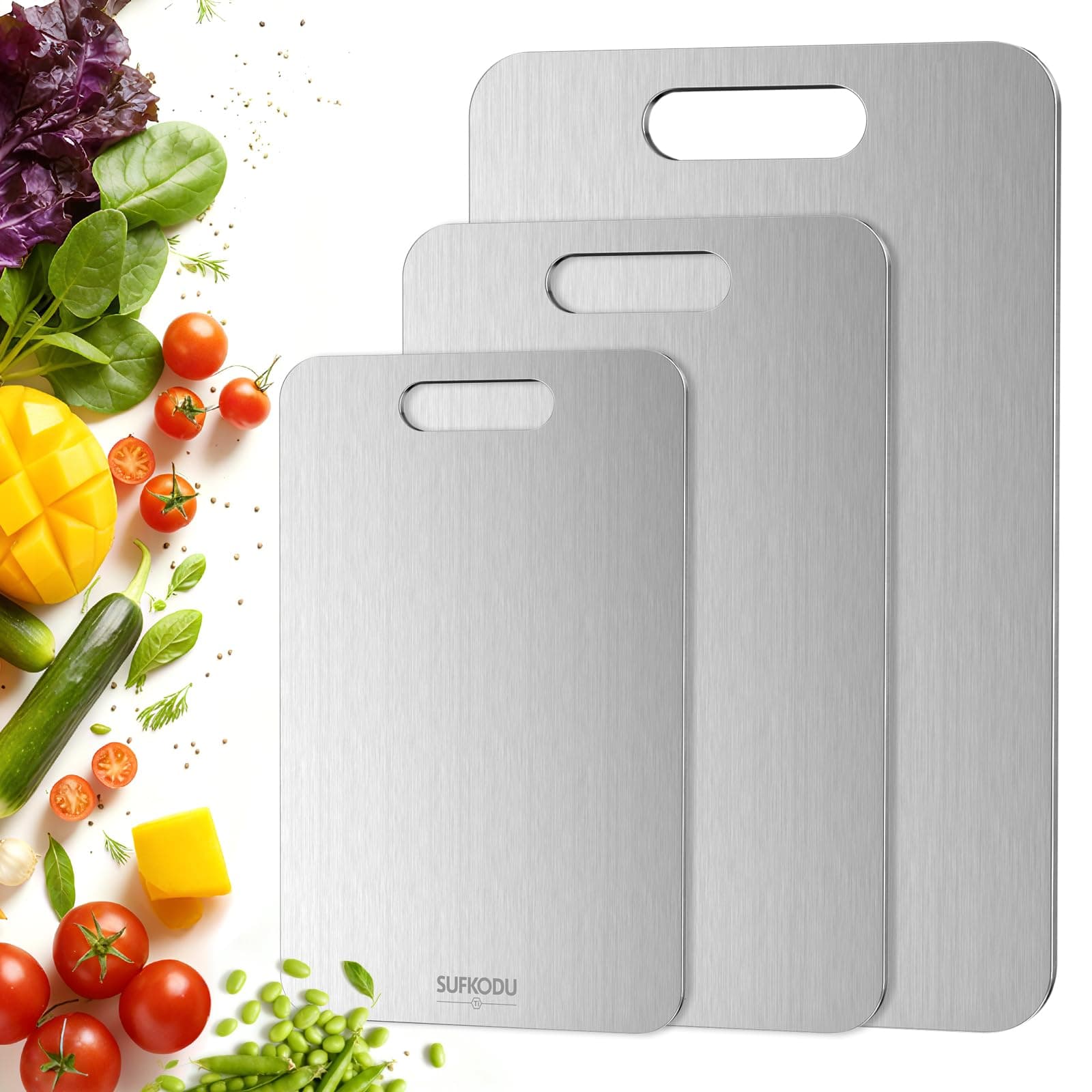 Titanium Cutting Board Set of 3, 100% Double-Sided chez Amazon US