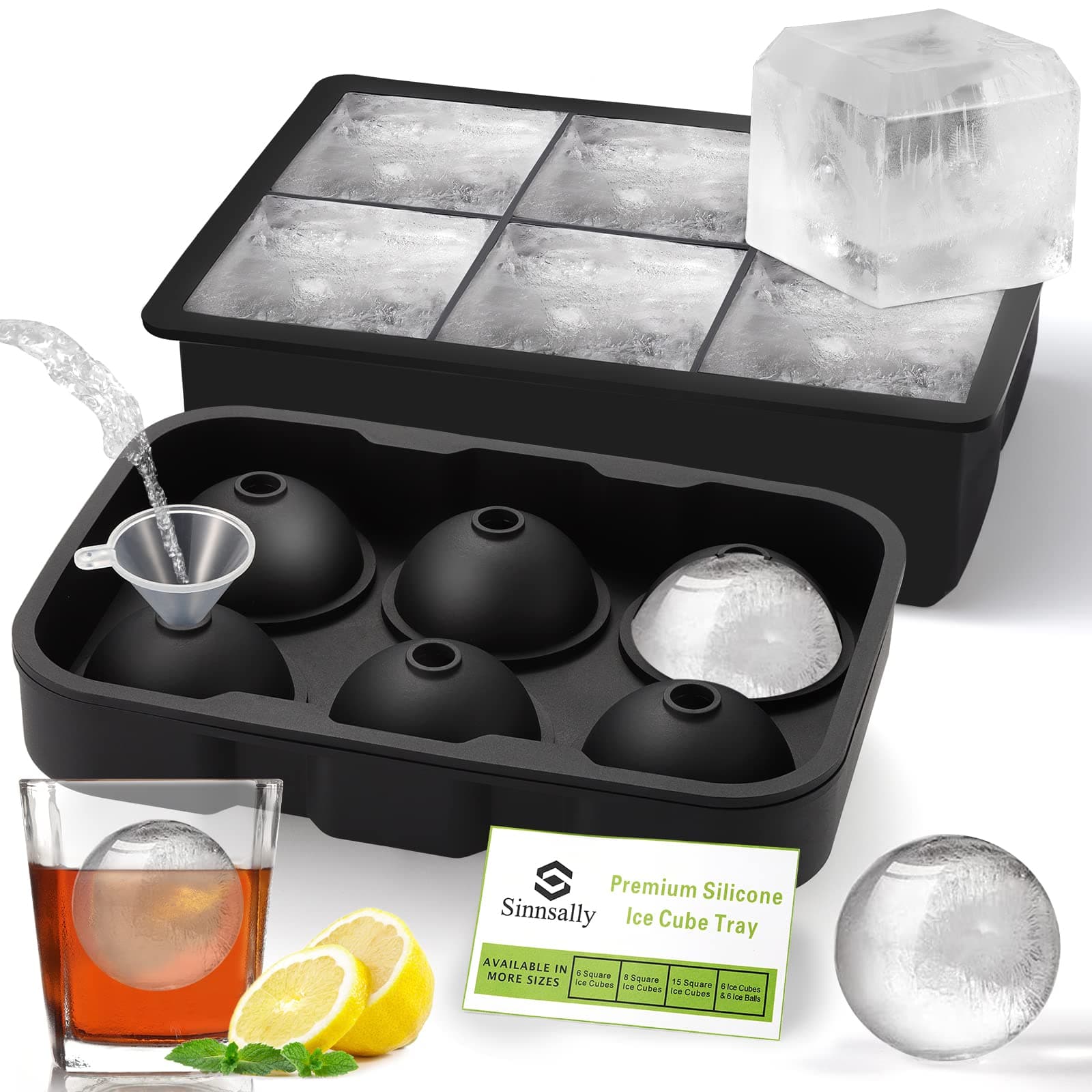 Ice Cube Moulds & Trays Set,Round Silicone Sphere Giant chez Amazon UK