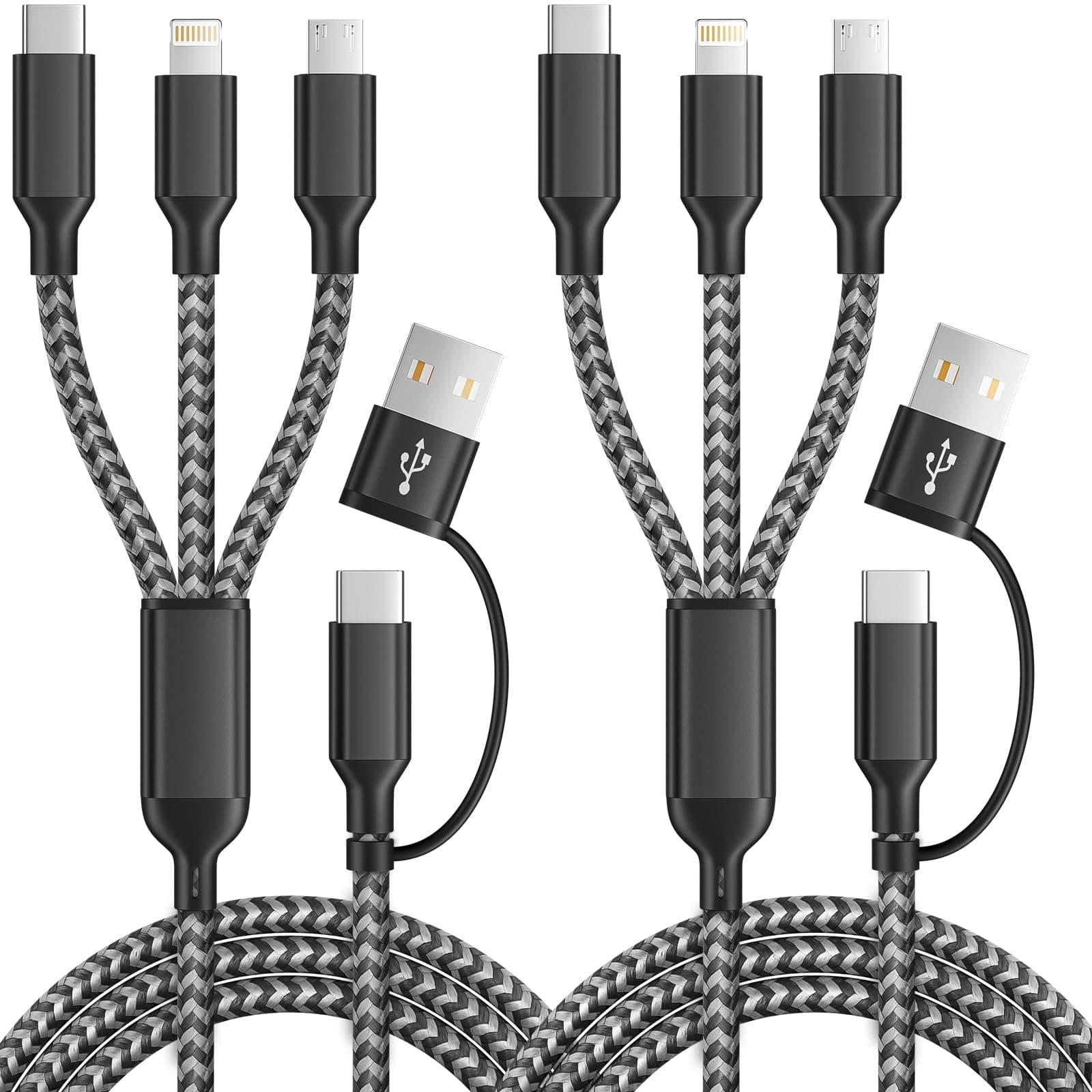 Multi Charging Cable 5in1, 2Pcs USB C/A chez Amazon US