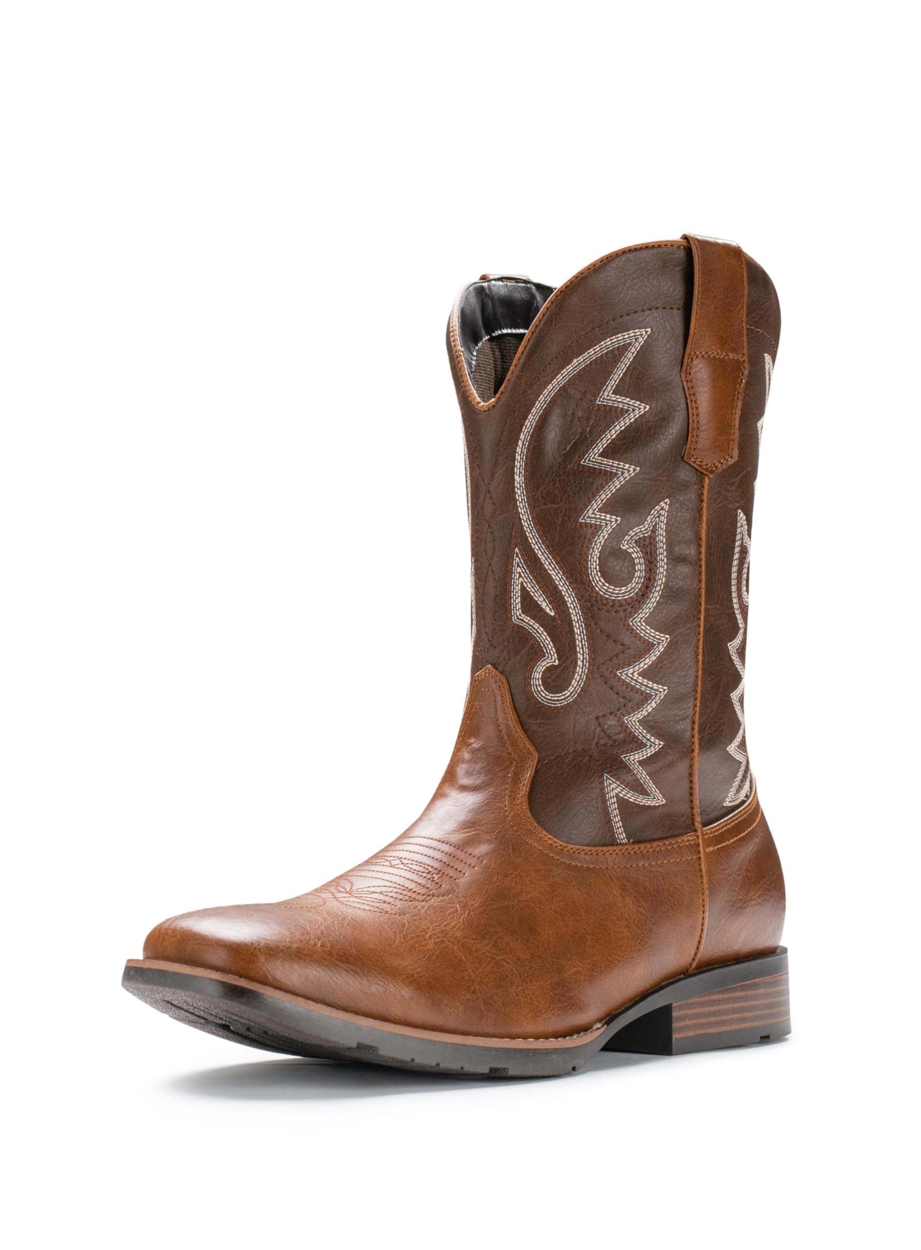 IUV Cowboy Boots For Men with Wide Square Toe Western Retro Boot chez Amazon US