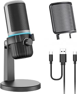 USB Condenser Gaming Mic, PC Computer Microphone for Streaming chez Amazon US