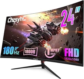24 Inch Curved 180Hz Gaming Monitor, 1800R Curved Gaming Monitor | 1ms MPRT, FHD(1920×1080P), Freesync, HDMI2.0,DP1.4, VESA... chez Amazon Canada