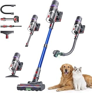Cordless Vacuum Cleaner, Upgraded 650W 55KPA 70Min Vacuum Cleaner for Home, Pet Brush&3.3Ft Hose, Self-Stand, Auto... chez Amazon Canada