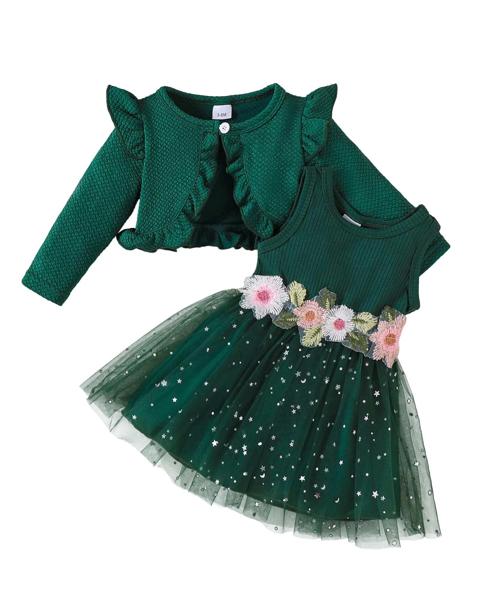 Renotemy Newborn Baby Girl Flower Dress Toddler Tutu Tulle Dress Princess Wedding Birthday Party Dresses for Girls 3M-3T chez Amazon US