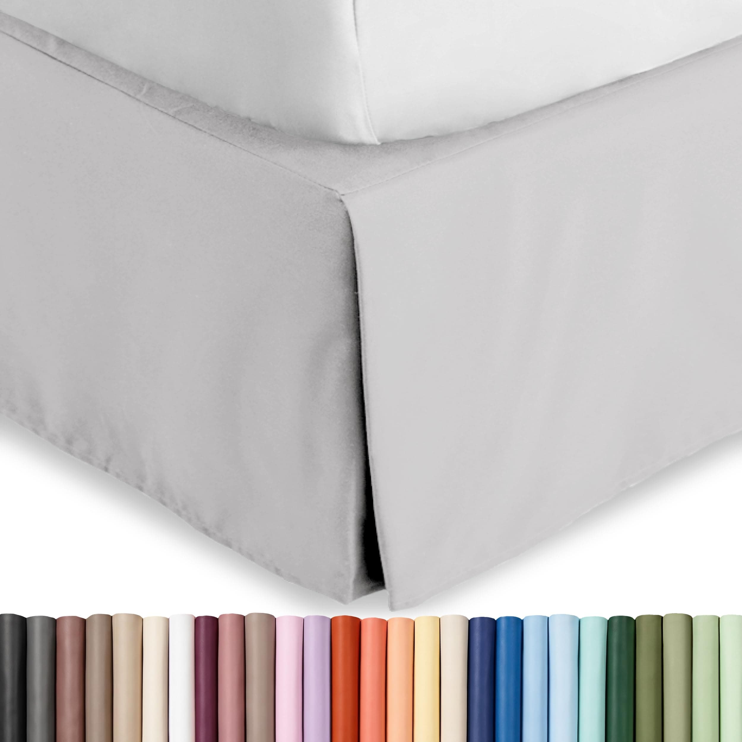 Bare Home Bed Skirt 15-Inch Drop 1800 Ultra-Soft (Cal King, Light Grey) | Easy Fit, Center & Corner Pleats, 1800 Ultra-Soft chez Amazon US