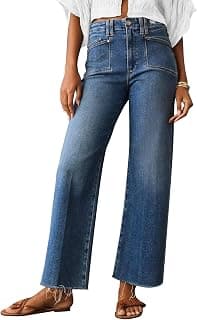 New Balance KUNMI Jeans for Women Wide Leg Baggy High Waist Boyfriends Straight Leg Stretchy Denim Pants Trendy Fall