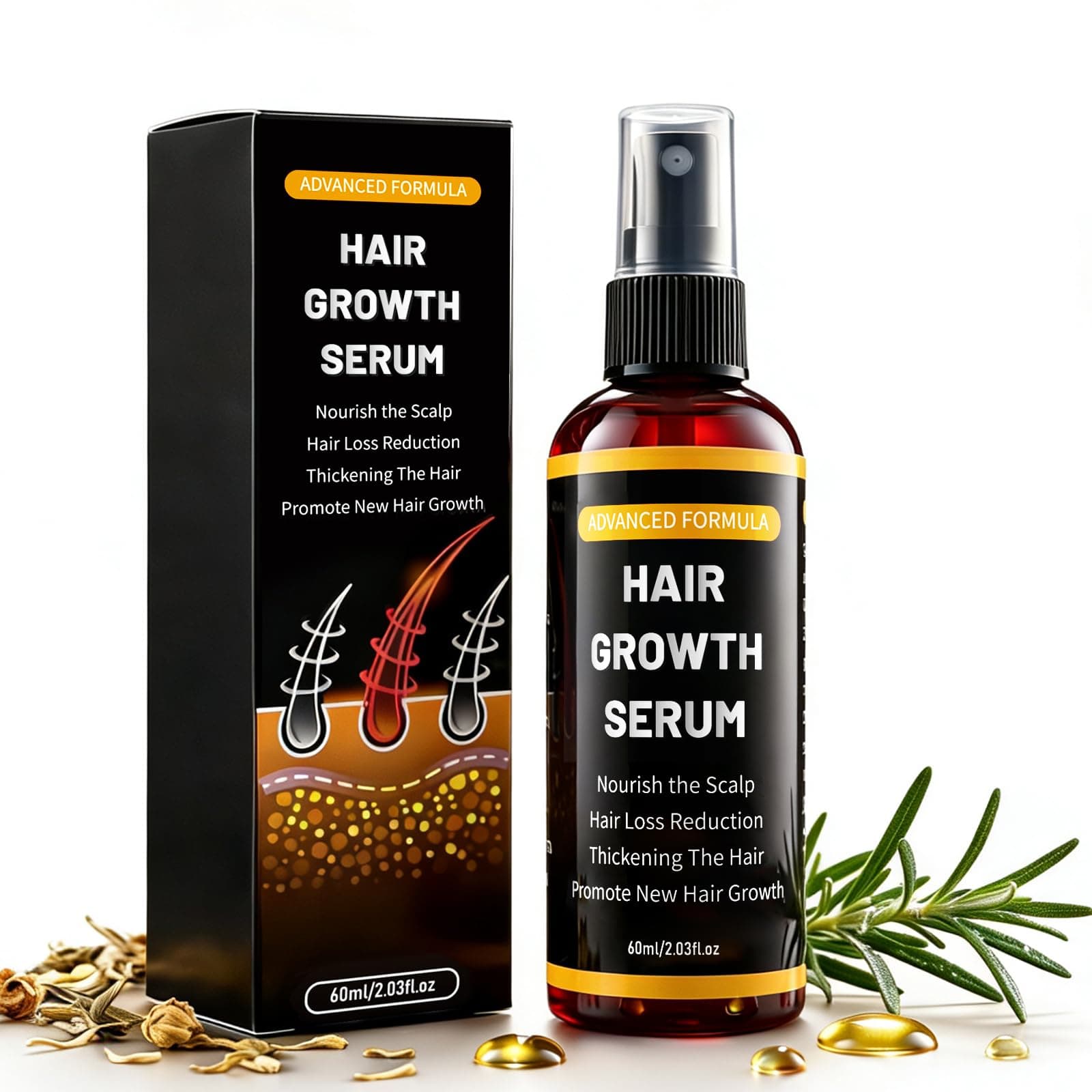 Hair Growth Serum with Rosemary Oil for chez Amazon UK