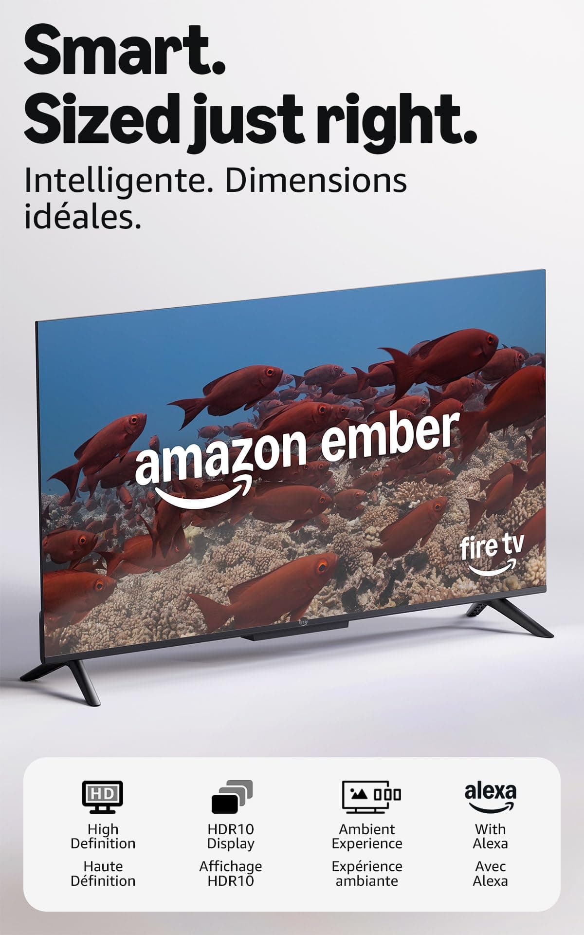 Amazon Ember Série 2 de 32 po avec Fire TV (nouveau modèle), télévision HD intelligente avec télécommande Alexa, diffusion rapide, Dolby Aud chez Amazon Canada