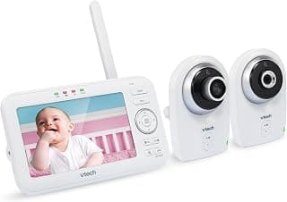 VTech VM351-2 5” Digital Babyphone vidéo surveillance bébé with 2 Cameras, Wide-Angle Lens and Standard Lens, Silver... chez Amazon Canada