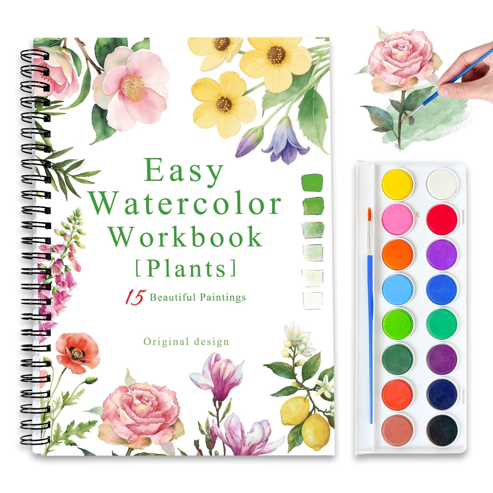 Watercolor Workbooks, 16 Colors Water Color Books Paint Set for Adults, chez Amazon US