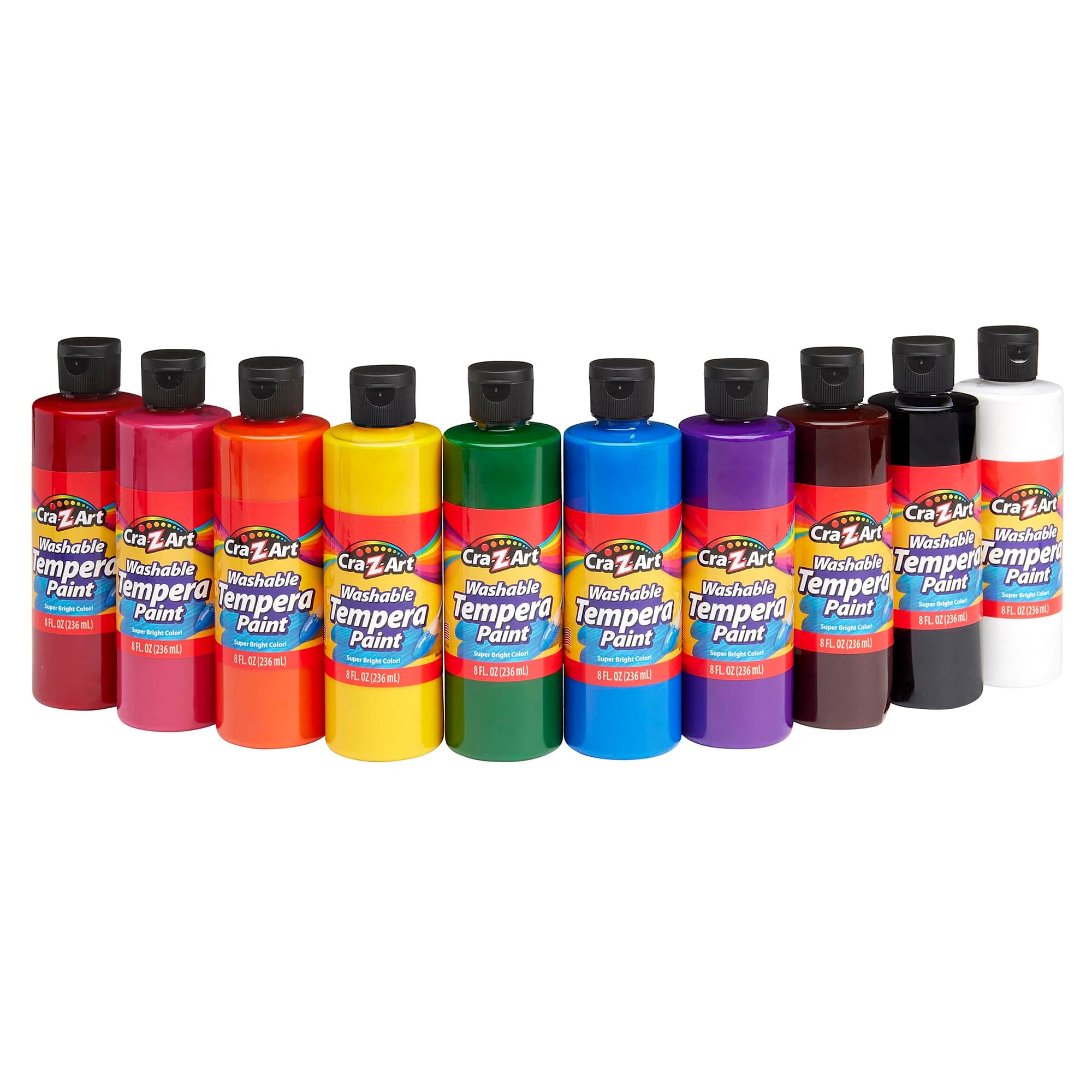 Cra-Z-Art Washable Tempera Paint Bulk Pack 10ct, Assorted Colors 8oz each bottle chez Amazon US