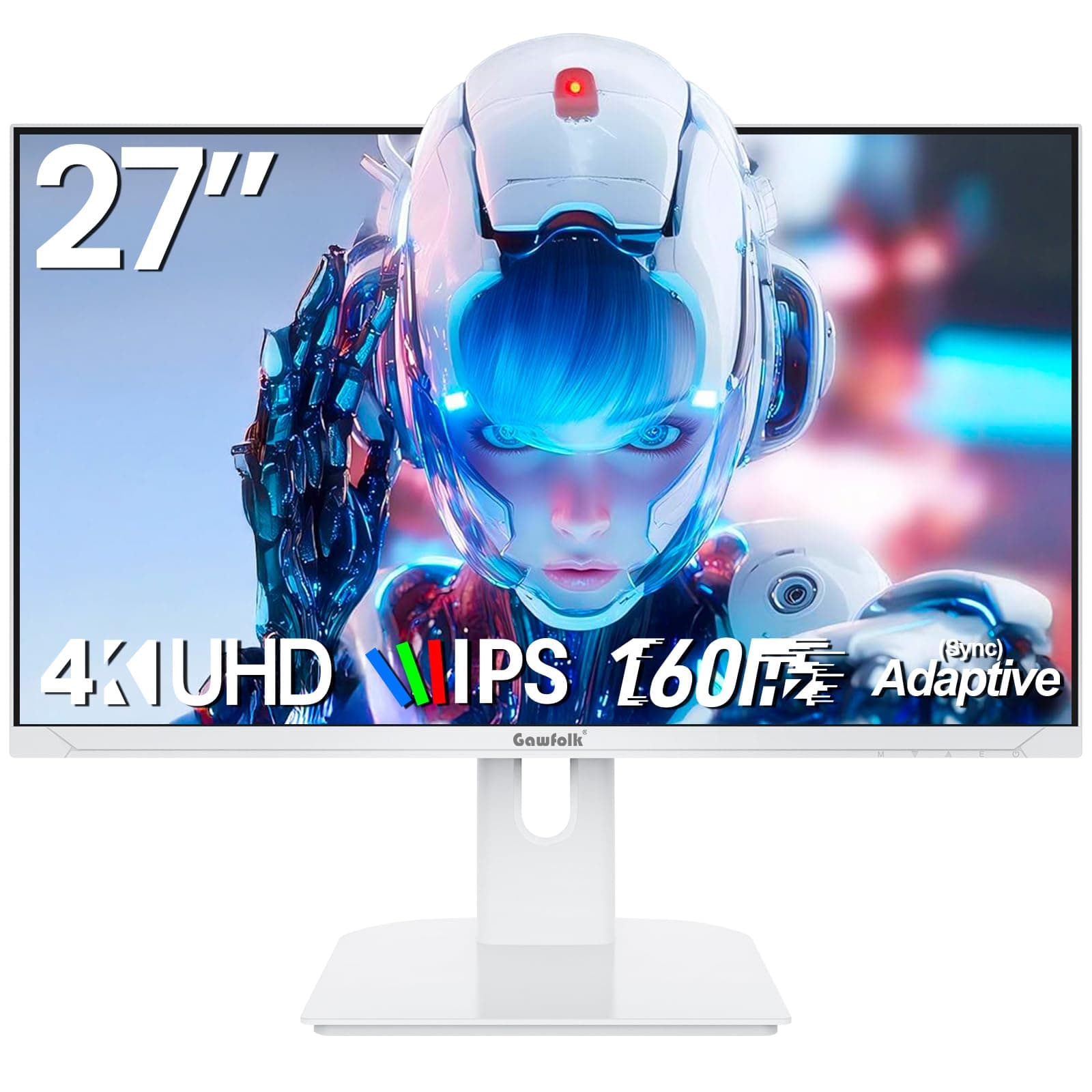 Gawfolk 27 inch 4K Gaming Monitor, UHD 3840 x 2160p 160HZ, White PC Computer Monitors IPS Screen for Home & Office, Support HDMI 2.1, DP 1.4 chez Amazon UK