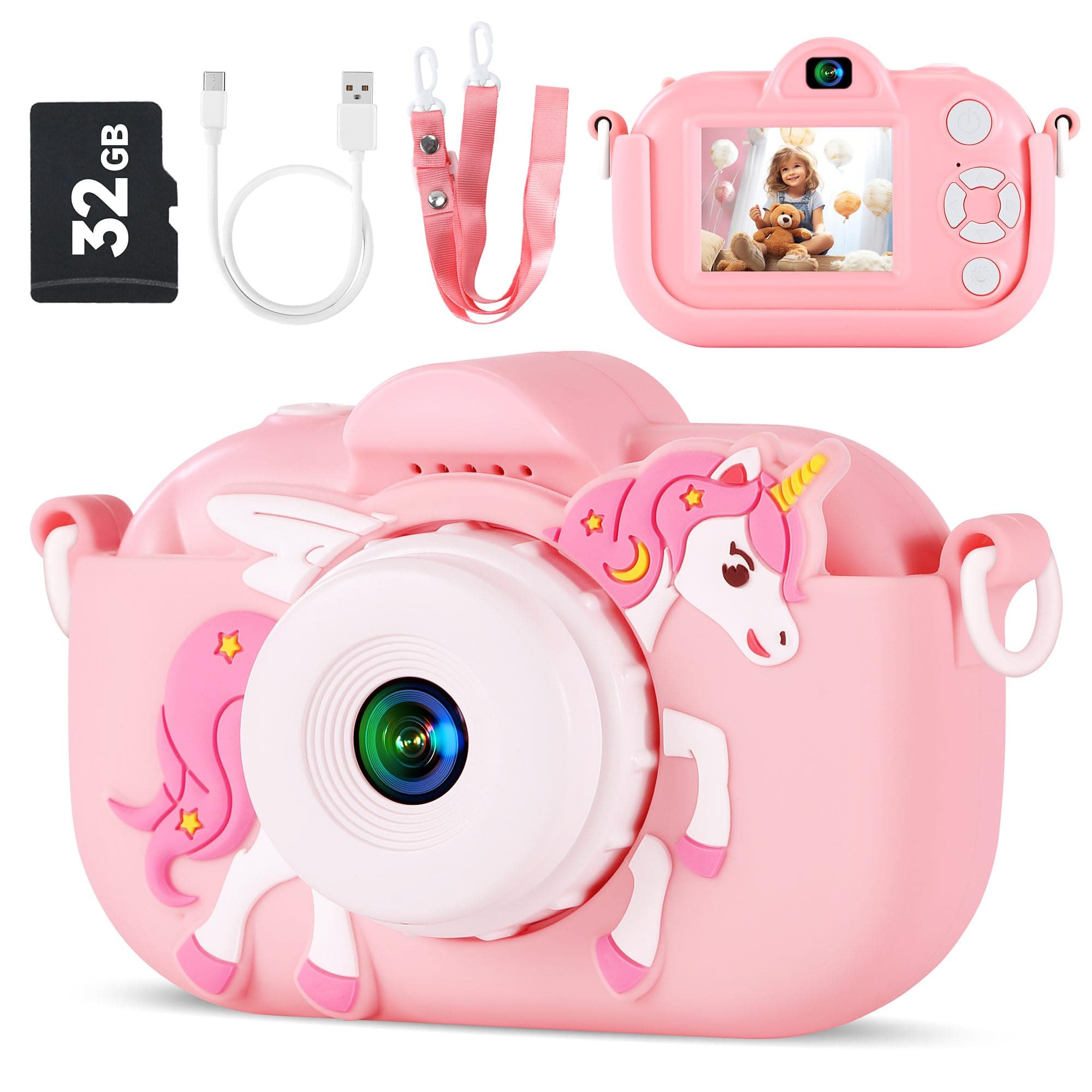 Kids Camera Toys for Ages 3 4 5 6 7 8 9 Girls, 48MP Dual Lens Toddler Digital Camera Christmas Birthday Gift, chez Amazon US