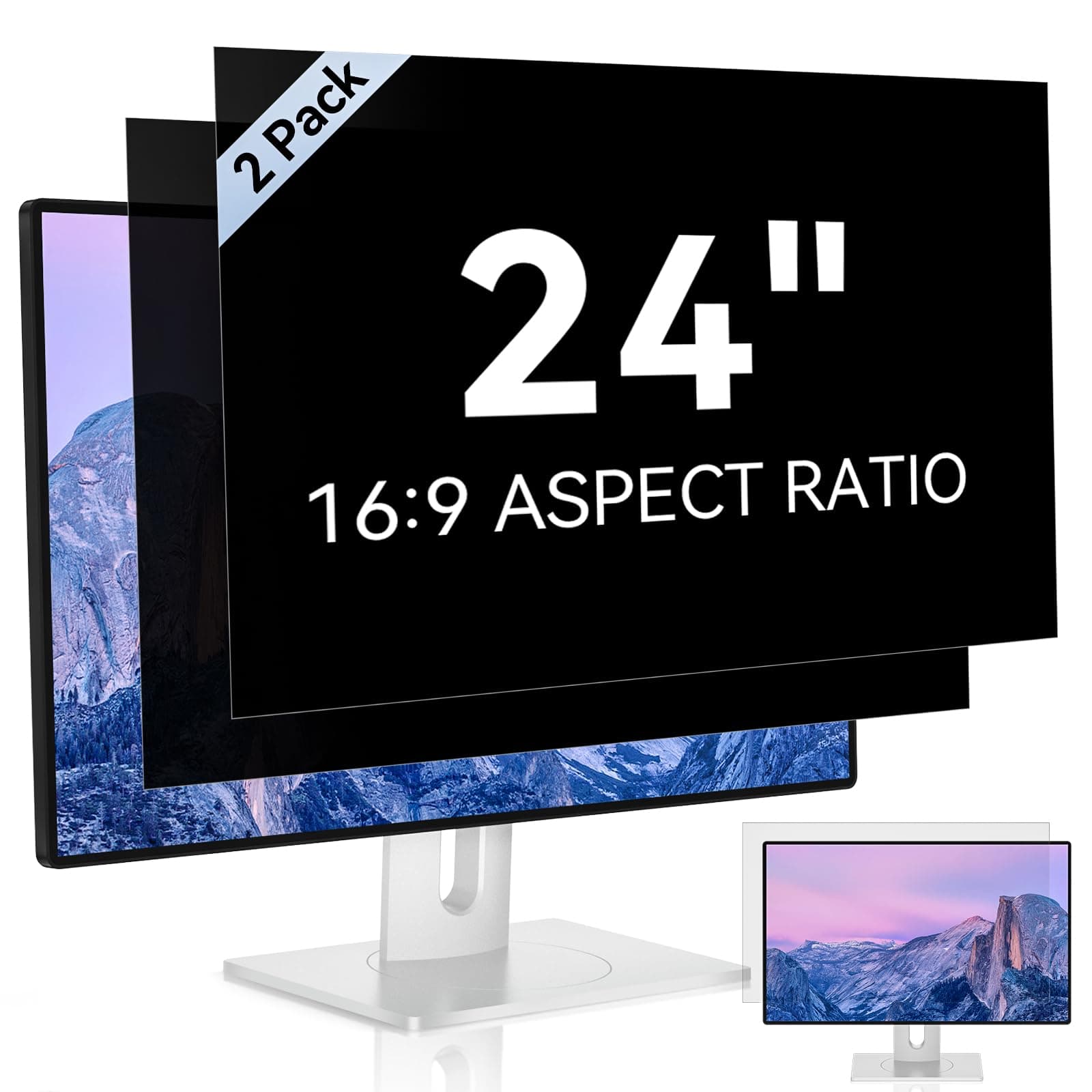 [2 Pack] 24 Inch Computer Privacy Screen Filter for 16:9 Widescreen Monitor | Anti Glare, Anti Blue &UV Light, Anti Spy, Eye Protect,... chez Amazon US