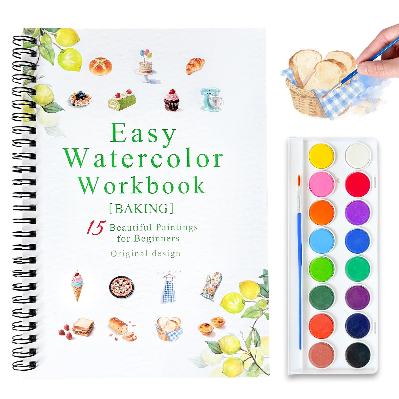 Watercolor Workbooks, 16 Colors Water Color Books Paint Set for Adults, chez Amazon US