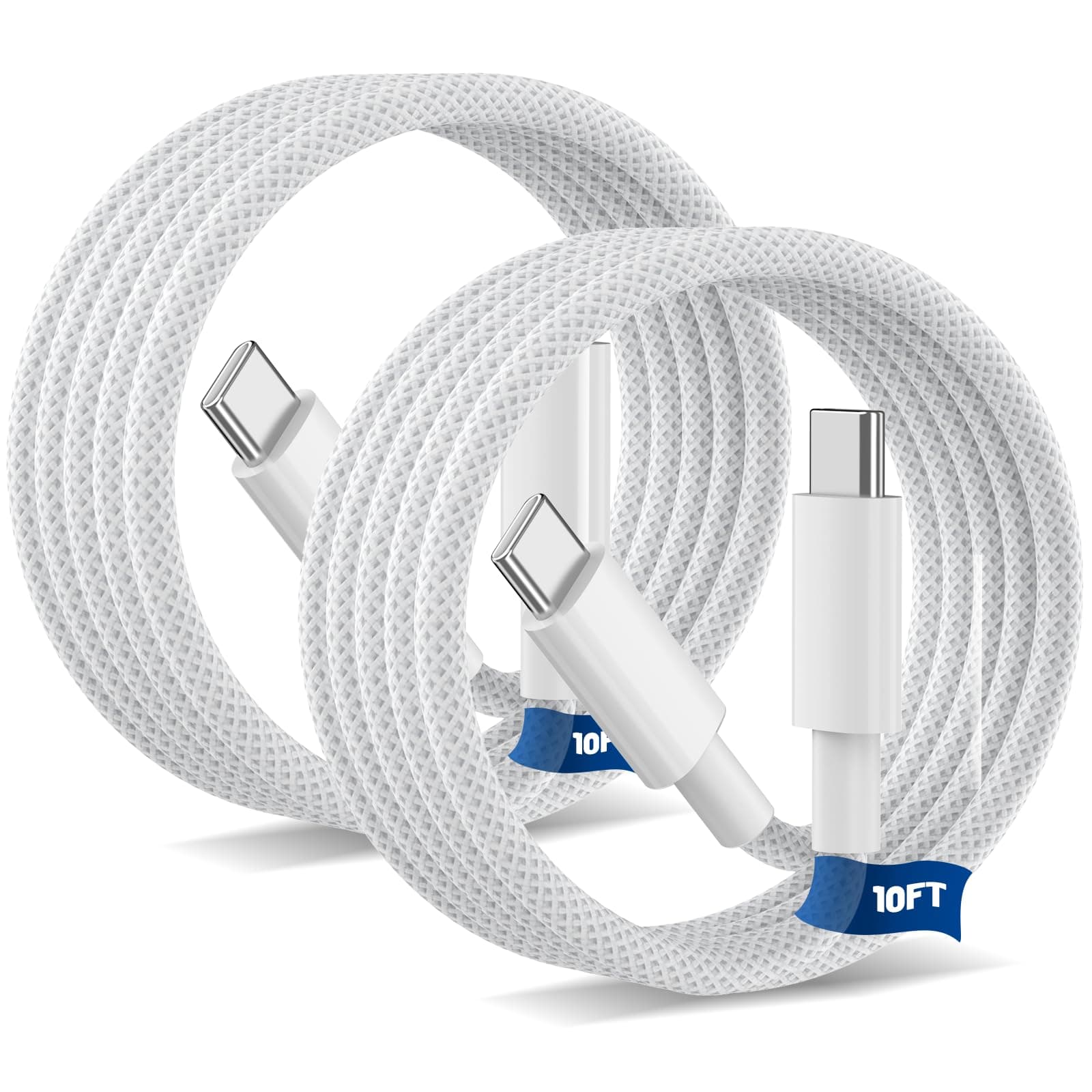 iPhone 18 17 16 15 Charger Cable 3M [2 Pack], USB C to USB C Cable 60W Nylon Braided Extra Long USB C Fast Charging Cable for