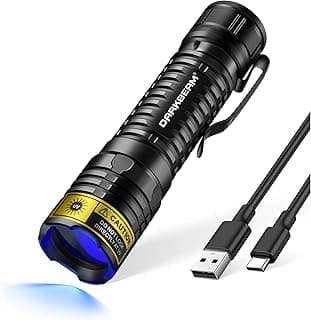 DARKBEAM Lampe de poche UV 365 nm lumière noire LED, mini mais puissante | Mini lampe de poche ultraviolette rechargeable, détecteur... chez Amazon Canada