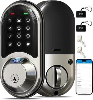 Veise RZ07 Fingerprint Smart Door Lock Deadbolt, App Control, Satin Nickel chez Amazon US