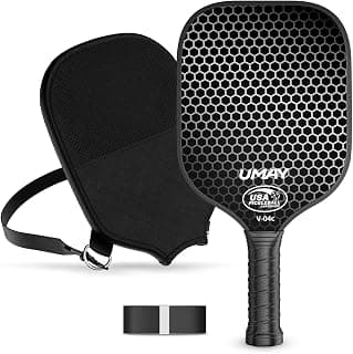 USAPA Approved Carbon Fiber Pickleball Paddle Set with Cover & Overgrip | Lightweight, 16mm PP Honeycomb Core, Larger... chez Amazon Canada