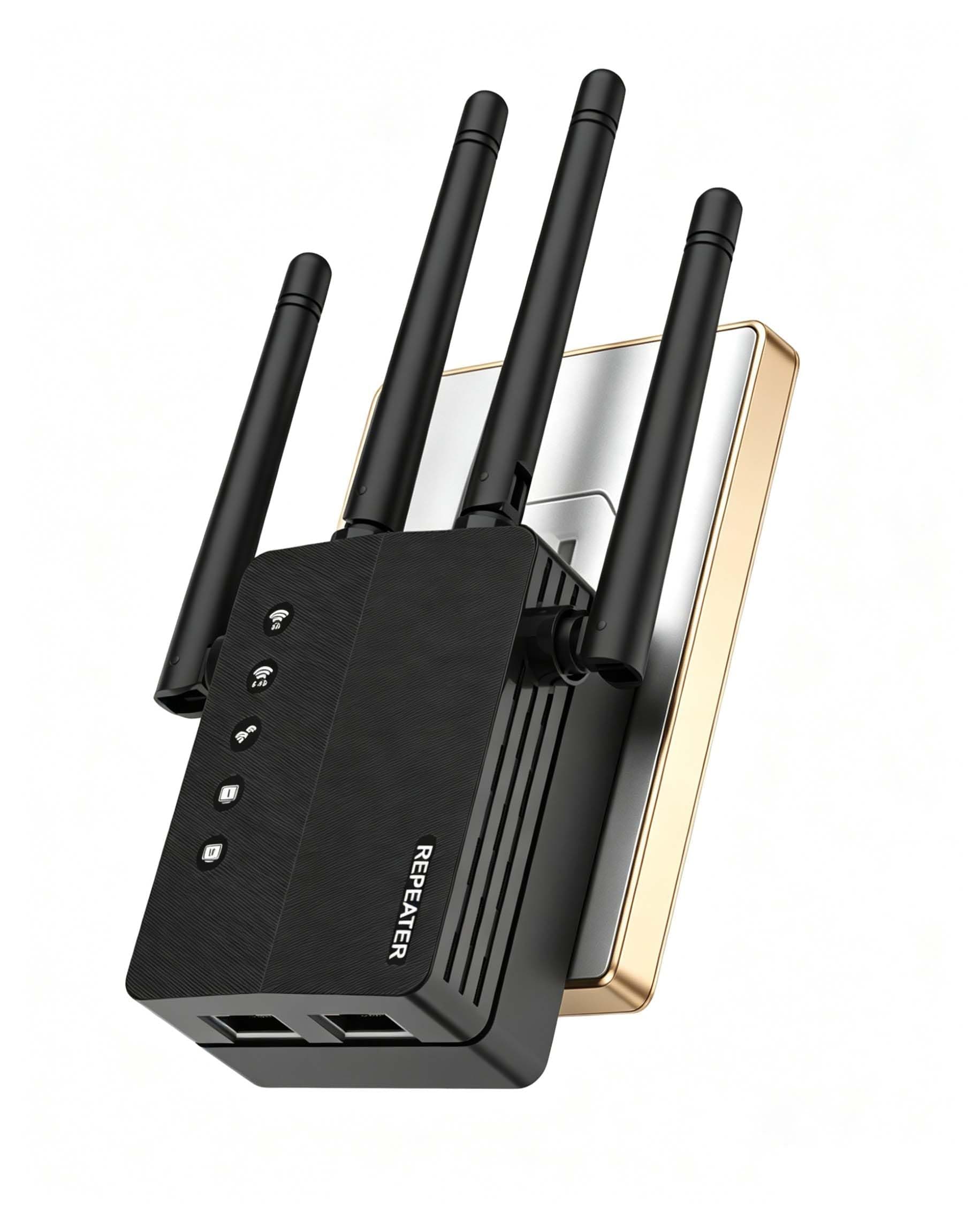 Wall - Mount WiFi Extender Covers Up to 12880 Sq.ft and 105 Devices | 1200Mbps Dual Band 5GHz/2.4GHz WiFi Extender Signal Booster... chez Amazon US