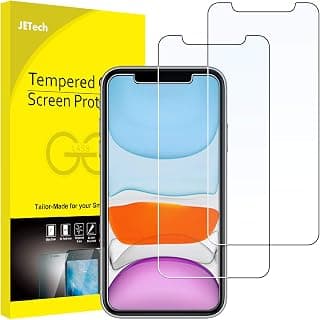 JETech Lot de 2 films protecteurs d'écran pour iPhone 11/XR | HD transparent, compatible avec Face ID, verre anti-rayures chez Amazon Canada