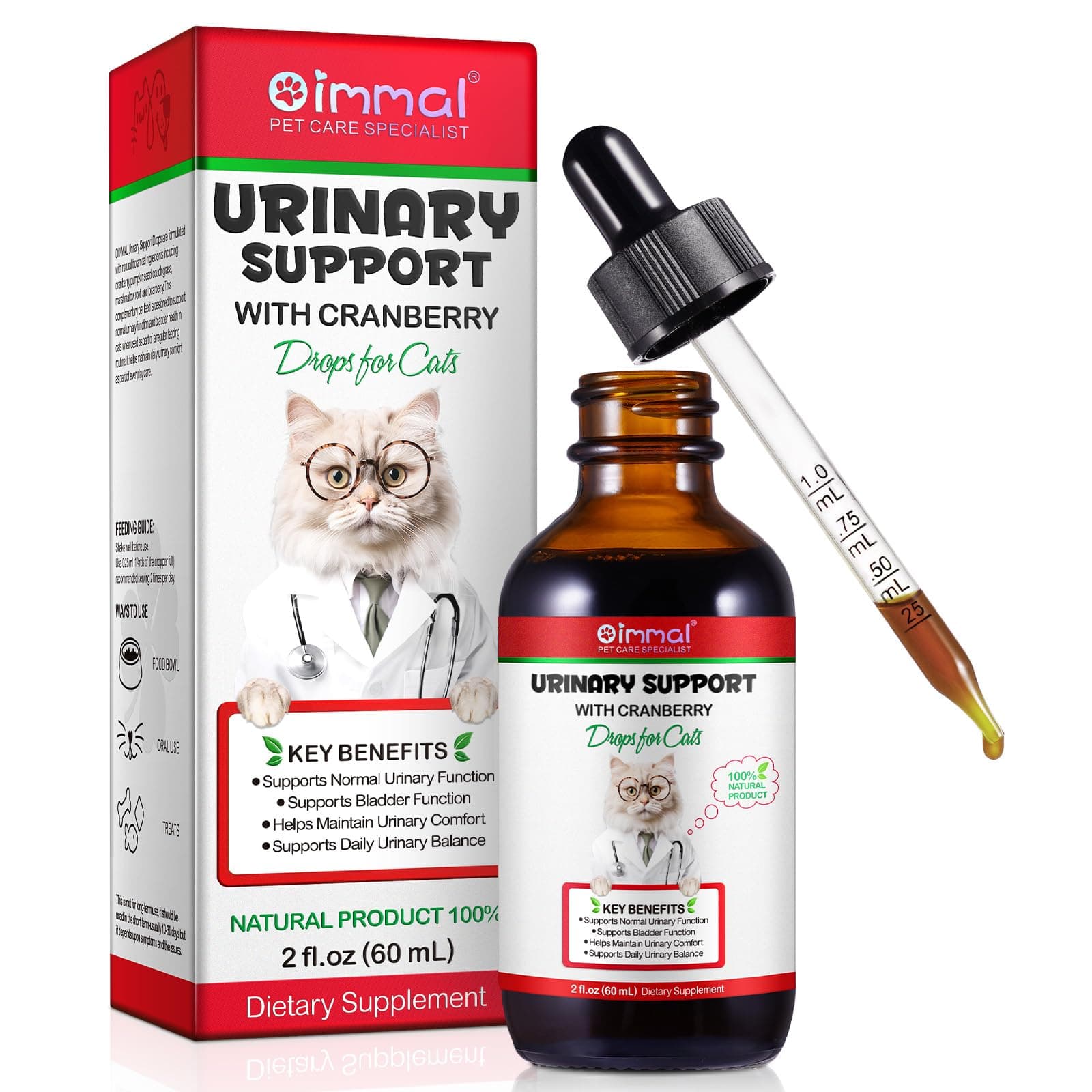 Cat Urinary Tract 𝖨𝗇𝖿𝖾𝖼𝗍𝗂𝗈𝗇 𝖳𝗋𝖾𝖺𝗍𝗆𝖾𝗇𝗍 60ML | Natural Urinary Tract Support Drops, chez Amazon UK